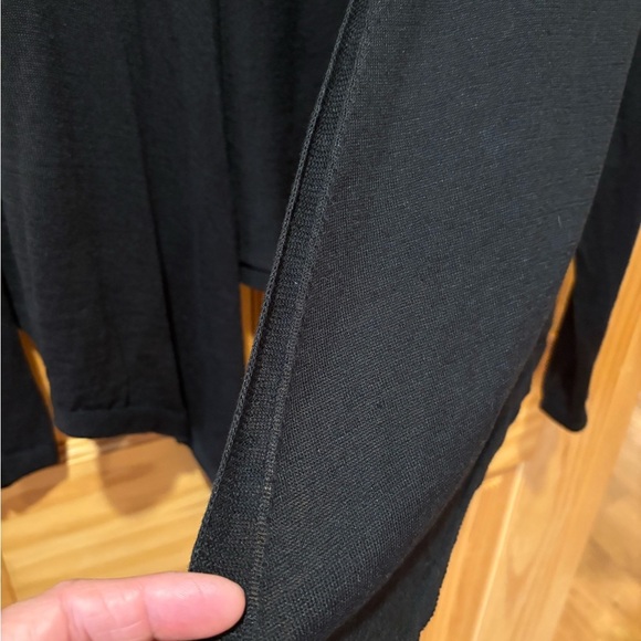 J. Jill cardigan asymmetrical hemline open front women’s Petite M black - Picture 3 of 12